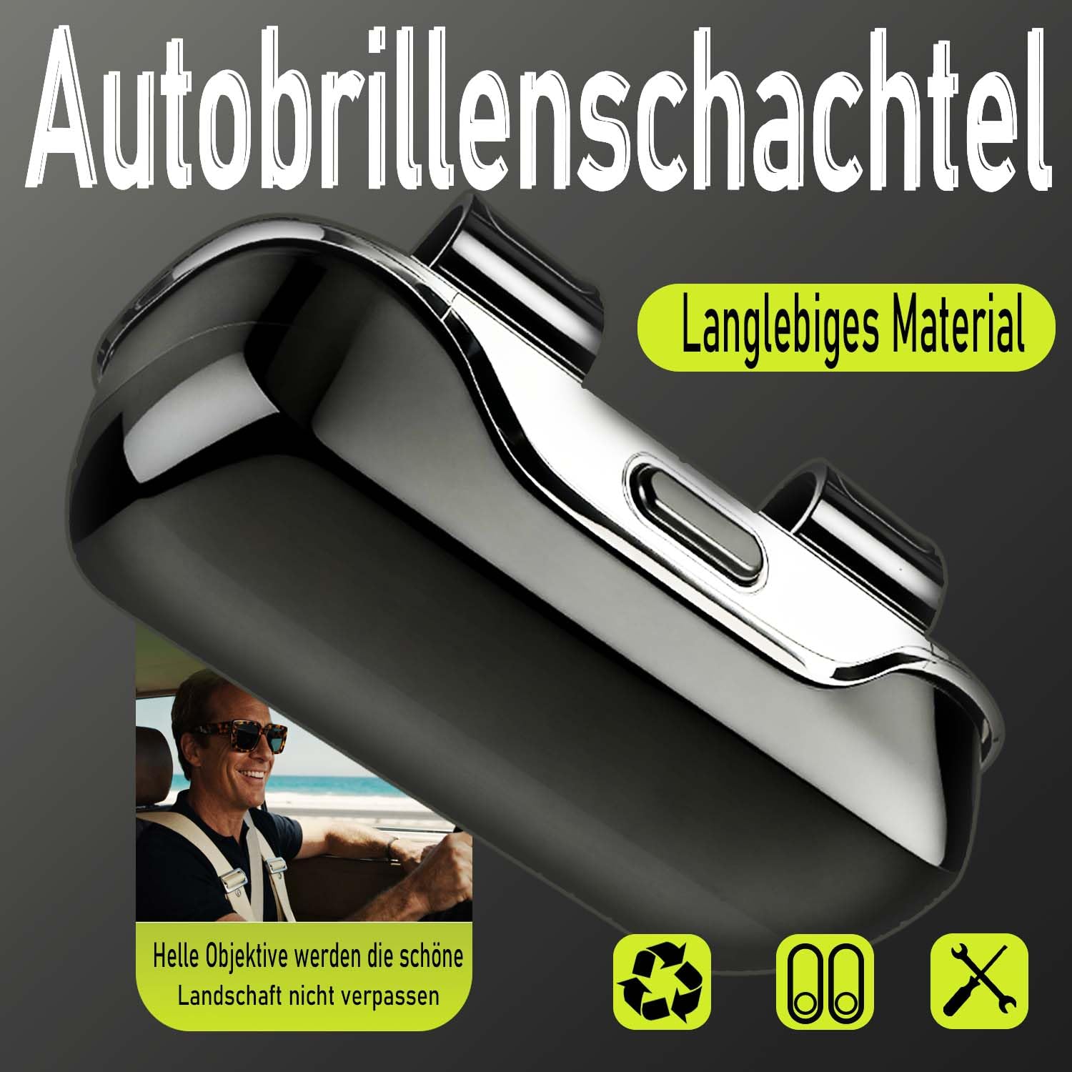 Portaocchiali per visiera auto, portaocchiali per auto, scatola protettiva per occhiali,supporto per lenti dell'auto, per appendere occhiali da vista(nero)