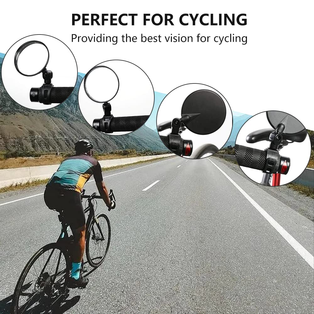 Bicycle Mirror, Bicycle Handlebar Mirror, Bicycle Mirrors, Electric Scooter, 360° Convex Mirror, Adjustable Bicycle Mirror, Rear View Mirror, Adjustable Rotating Handlebars Mounted, 2 Pieces 4