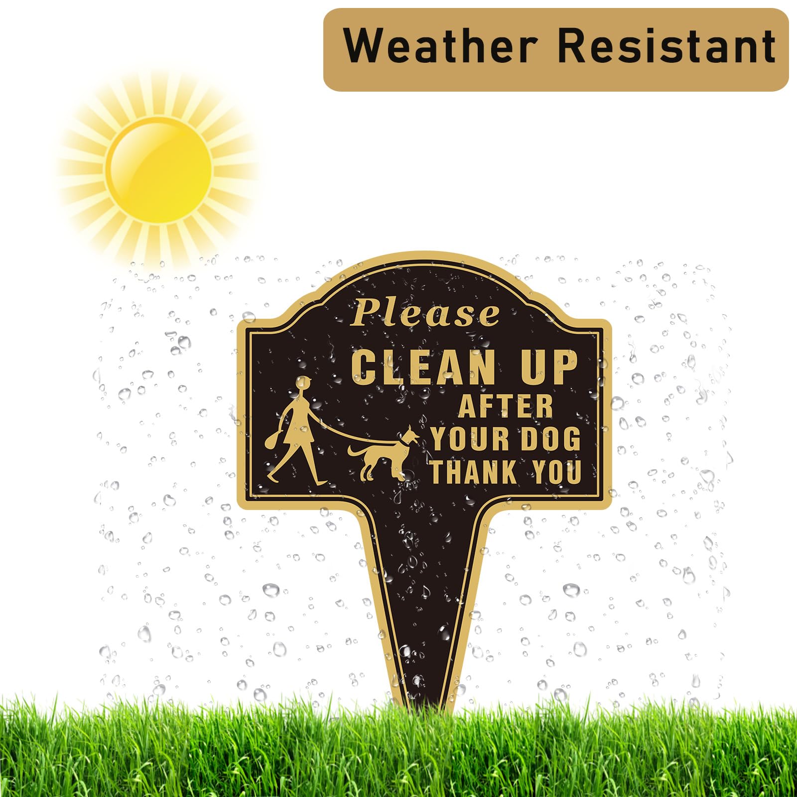 2 Stück „Clean Up After Your Dog“-Schilder Mit Pfahl – Doppelseitig, 32x24 Cm, Für Garten & Hof