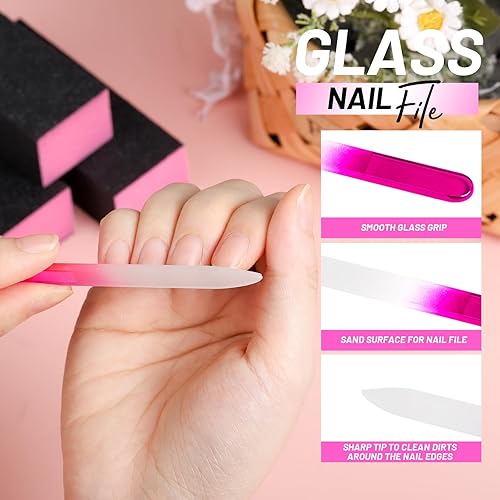 Miniatura 6 de FANDAMEI Limas y limas de uñas, kit de cuidado de uñas, juego de herramientas para cutículas de uñas, herramientas de manicura, lima de uñas, bloque