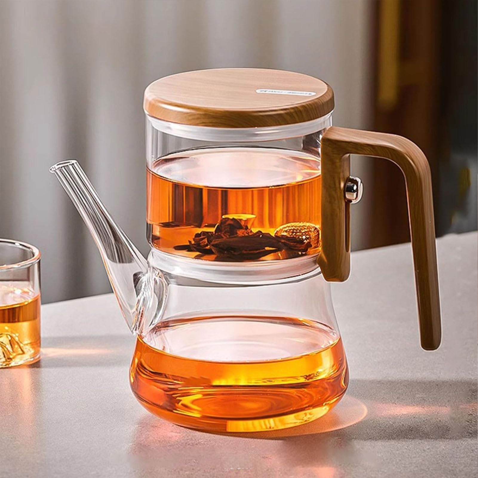 Magnetic Tea Pot, Separation Removable Infuser Teapot, Sturdy Glass Tea Pot, High Temperature Resistant, Press Control Teapot, Flower Tea Pot, Loose Tea Teapot, Glass Infuser Teapot, Tea Brewi