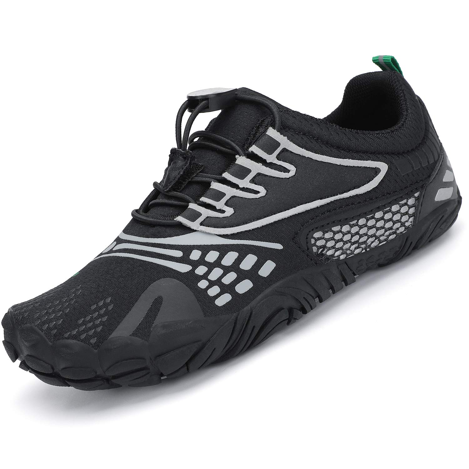 SAGUARO Zapatillas minimalistas Barefoot de secado rápido para niños, zapatillas de agua, 24-36 EU, negro y gris, 31 EU