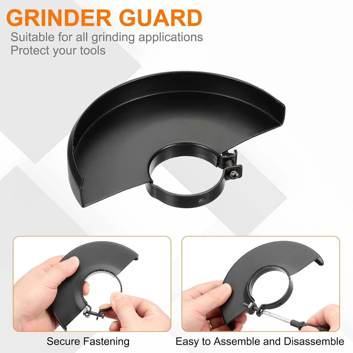PATIKIL Angle Grinder Guard 6-1/2" (163mm) 1.97" Dia, Metal Adjustable Angle Grinder Safety Guard Wheel Disc Blades Protective Cover Shield Replacement, Black