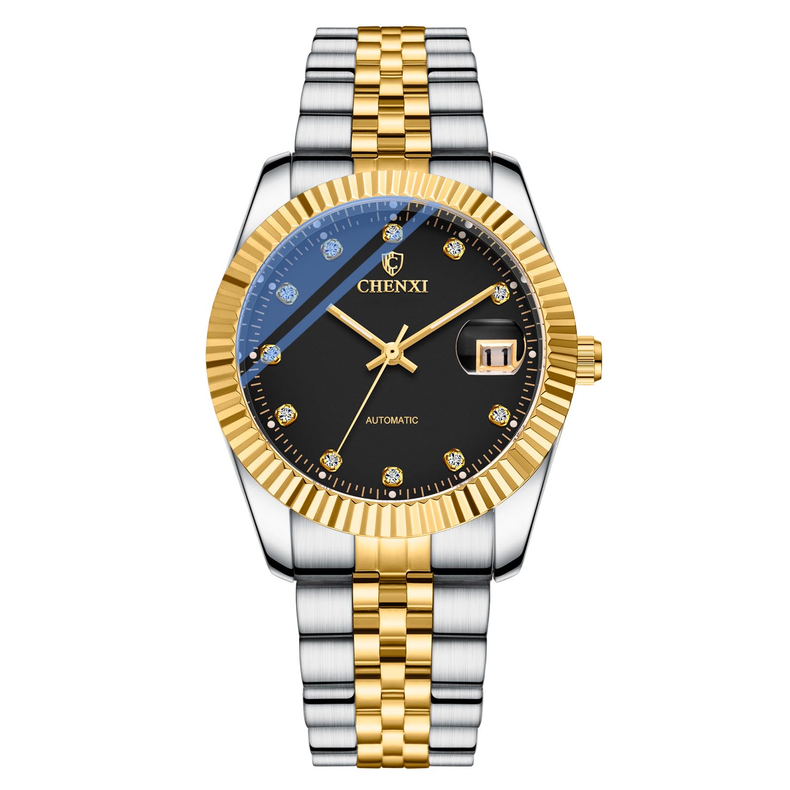 JewelryWe Herrenuhr Leuchtende Automatik Uhren: 30m Wasserdi