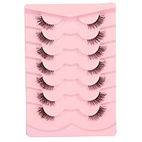 Vista 18 de Gmagictobo Pestañas postizas cortas naturales, paquete de pestañas postizas de volumen ligero, banda transparente, pestañas postizas suaves, paquete