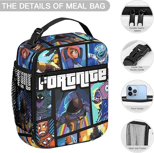 Miniatura 5 de Lonchera de anime, bolsa de almuerzo aislada para niños, 10.2 pulgadas, bonita lonchera para niñas, niños, mujeres, hombres, preparados, escuela,