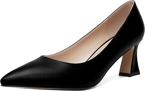 ROSERWISH Zapatos de vestir de tacón alto con punta puntiaguda para mujer, elegantes, sin cordones, mate, de 2.5 pulgadas