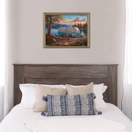 Miniatura 9 de Rompecabezas de 500 piezas para adultos y familias, auto de campamento, junto al lago, formación de fogata de madera para juguetes, regalo,