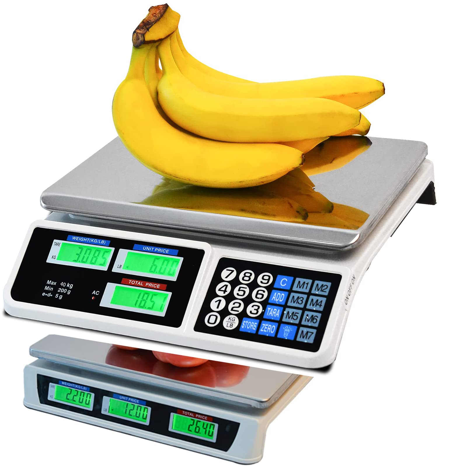 Photo 1 of Electronic Price Computing Scale 66 LB Computing Commercial Food Meat Produce Electronic Counting Weight Lb/g/Kg with Large Display and Rechargeable Battery 66lb-A