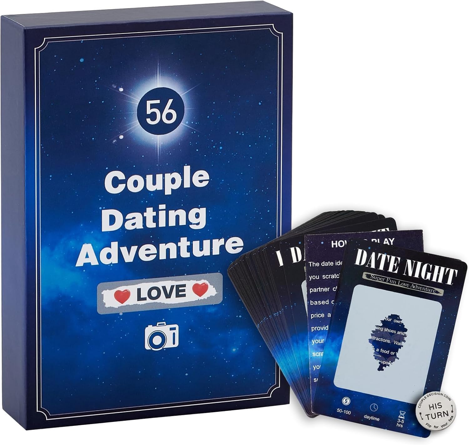56 Scratch Off Date Night Ideas Cards,Mothers Day for Wife - Gifts for Boyfriend Girlfriend,Anniversary Newlywed Wedding for Him, Her, Husband or Wife