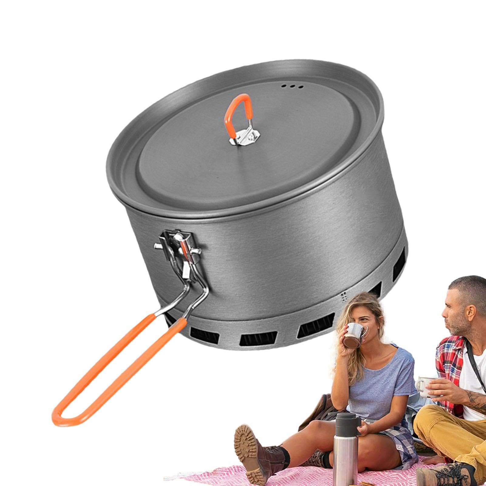 Olla de camping al aire libre, sartén antiadherente para camping, ollas ligeras y compactas | Sartén de camping antiadherente multiusos para senderismo, camping, pesca