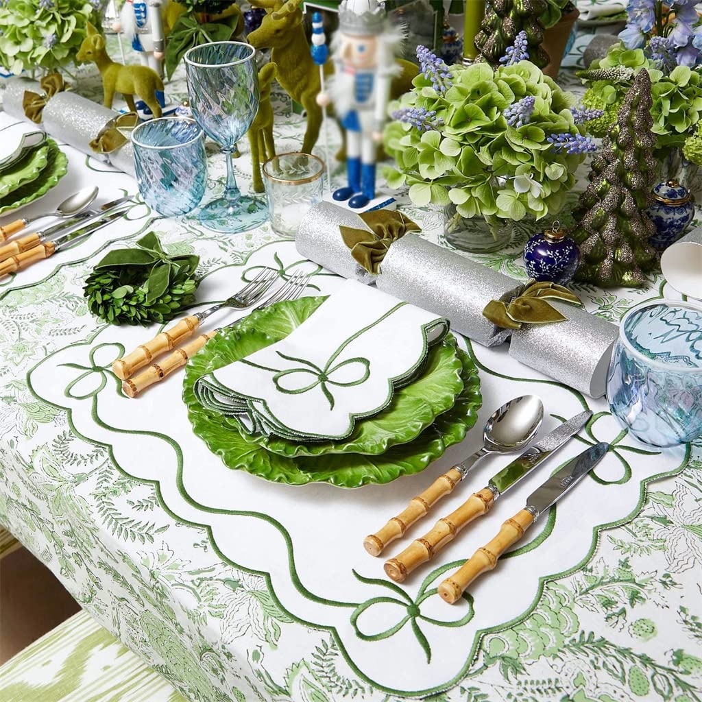 Décoration de Table, Sets de Table, Sets de Table en Lin brodés pour la Cuisine et la Salle à Manger, nappes et Serviettes festives