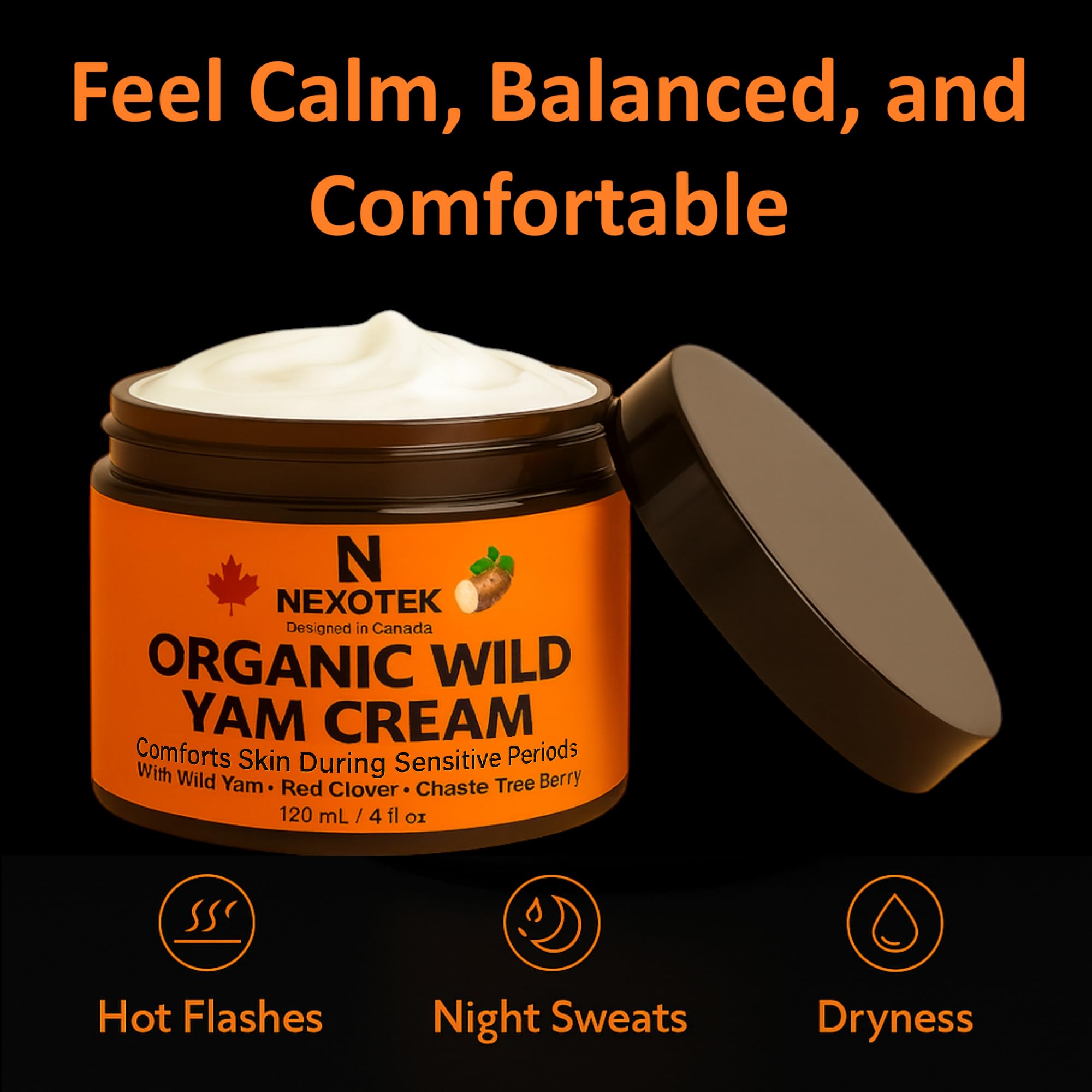 Wild Yam Cream for Women, Botanical Moisturizer, 120 mL