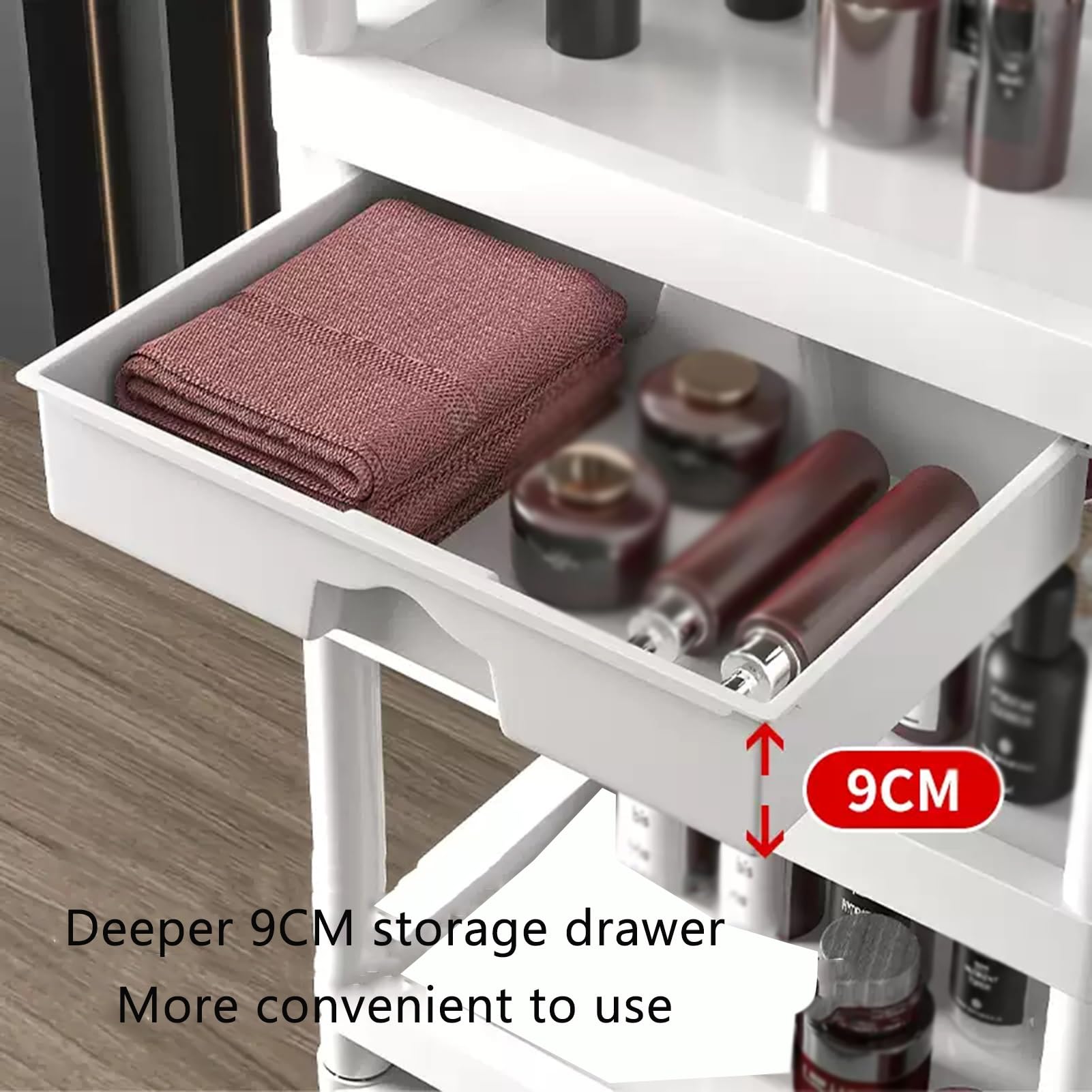 Wózek Fryzjerski, Trzypoziomowy Wózek Do Przechowywania Na Kółkach Z Uchwytem, ​​plastikowy Organizer Do Przechowywania, Do Salonów, Łazienek, Biur(Size 4)
