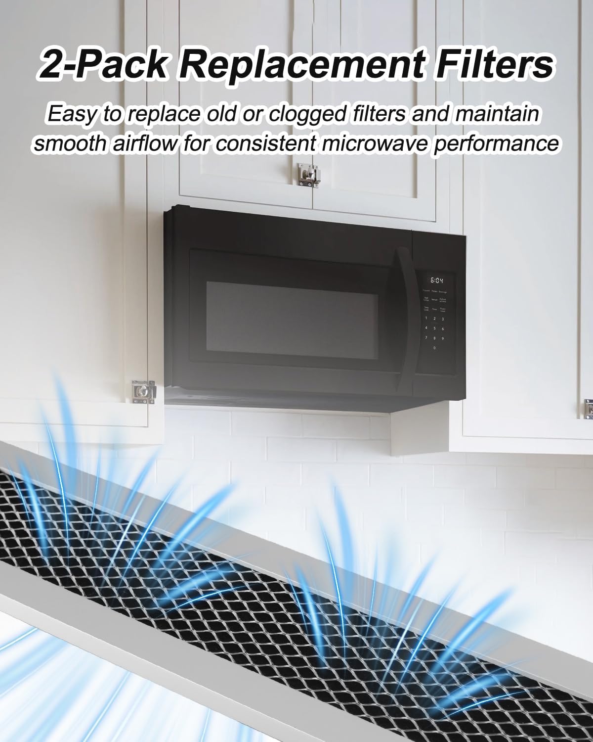 2 Pack Air Microwave Filter Replacement Fit for Frigidaire FGMV17WNVFA FMV152KSA FMV152KBA FMV152KMA FMV152KQA FMV152KWA