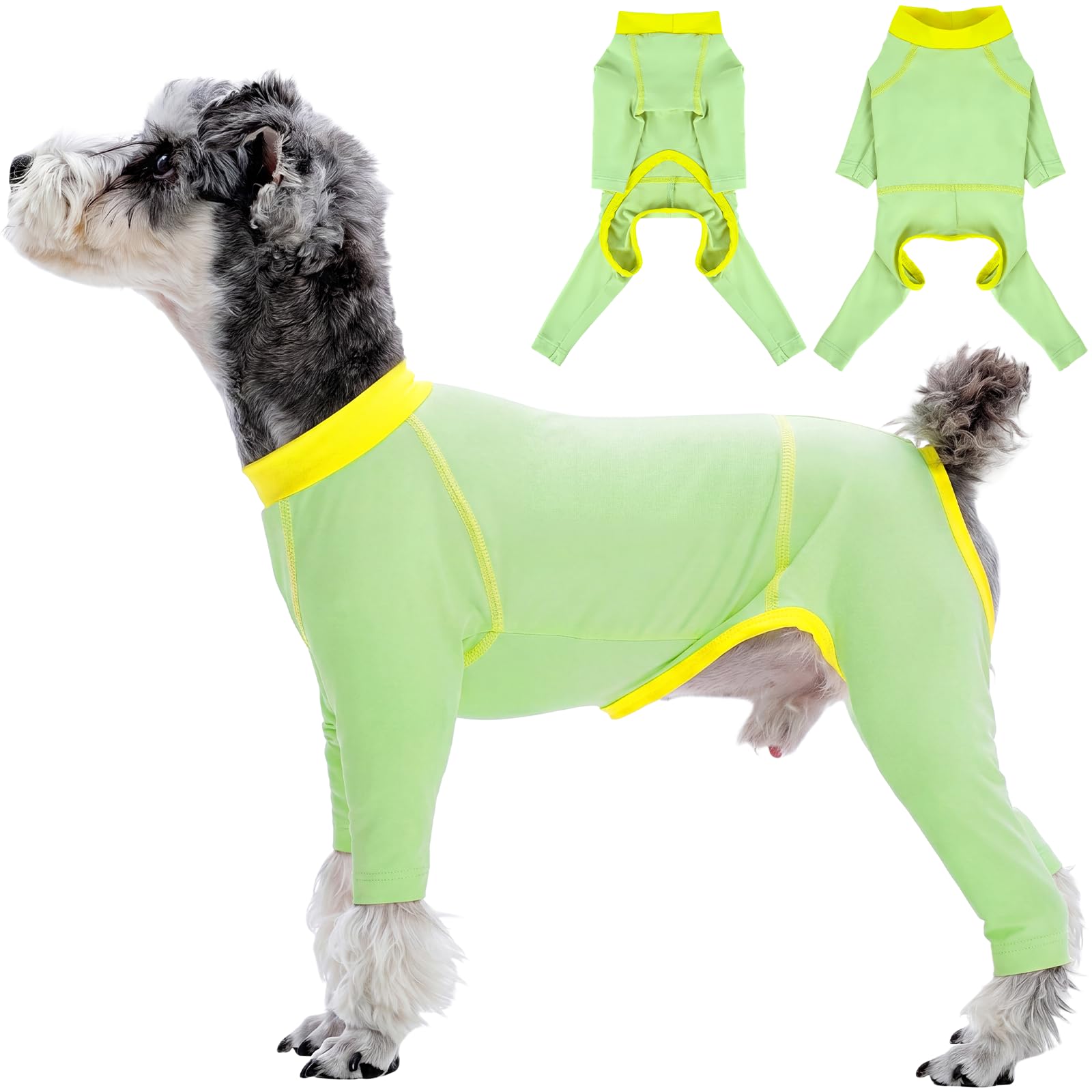 Kuoser Dog Sun Protection Shirt, Lightweight Summer UPF 50+ Four Leg Full Body Dog Cooling Suit, Indoor Shedding Control and Winter Base Layer for Everyday Wear, Green S