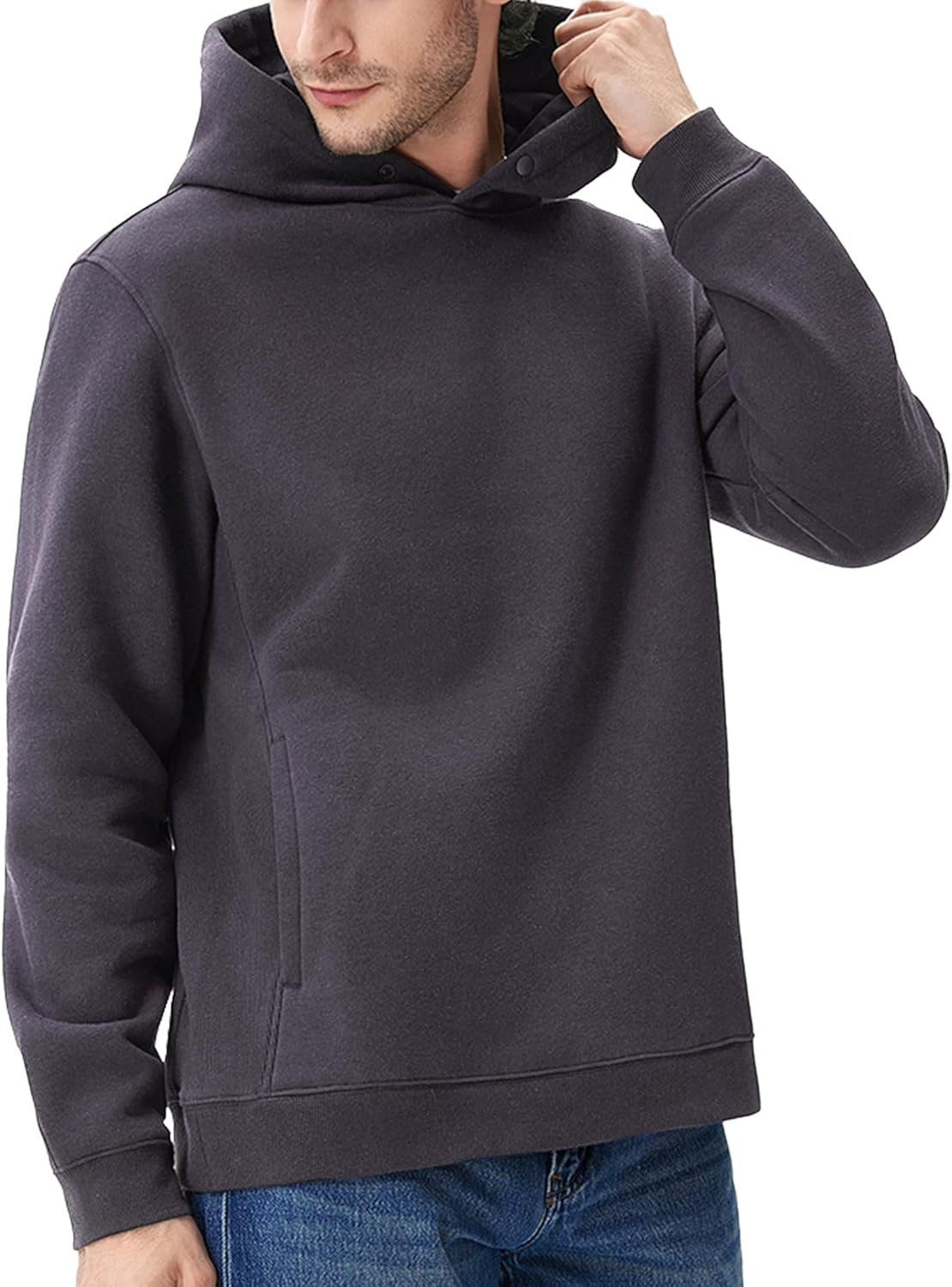 GENUWII Mens Hoodies Pullover Comfort Colors Sweatshirt Fall Winter Workout Gym Outdoor Fashion Hoodie - Image 2