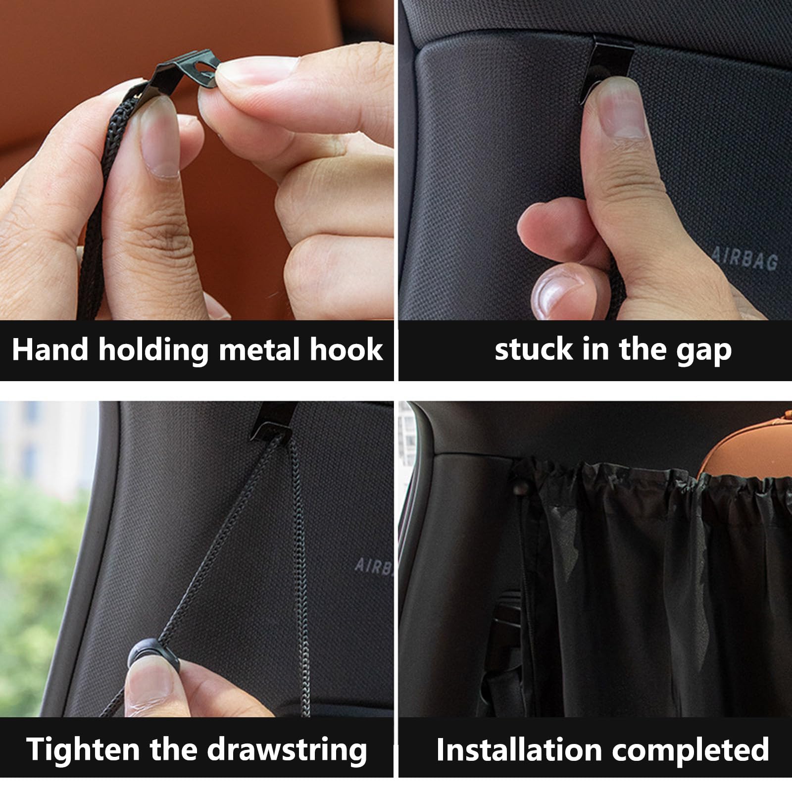 Tenda Divisoria Interni Auto Isolamento Termico Sedili Anteriori Posteriori 140x70cm Nero
