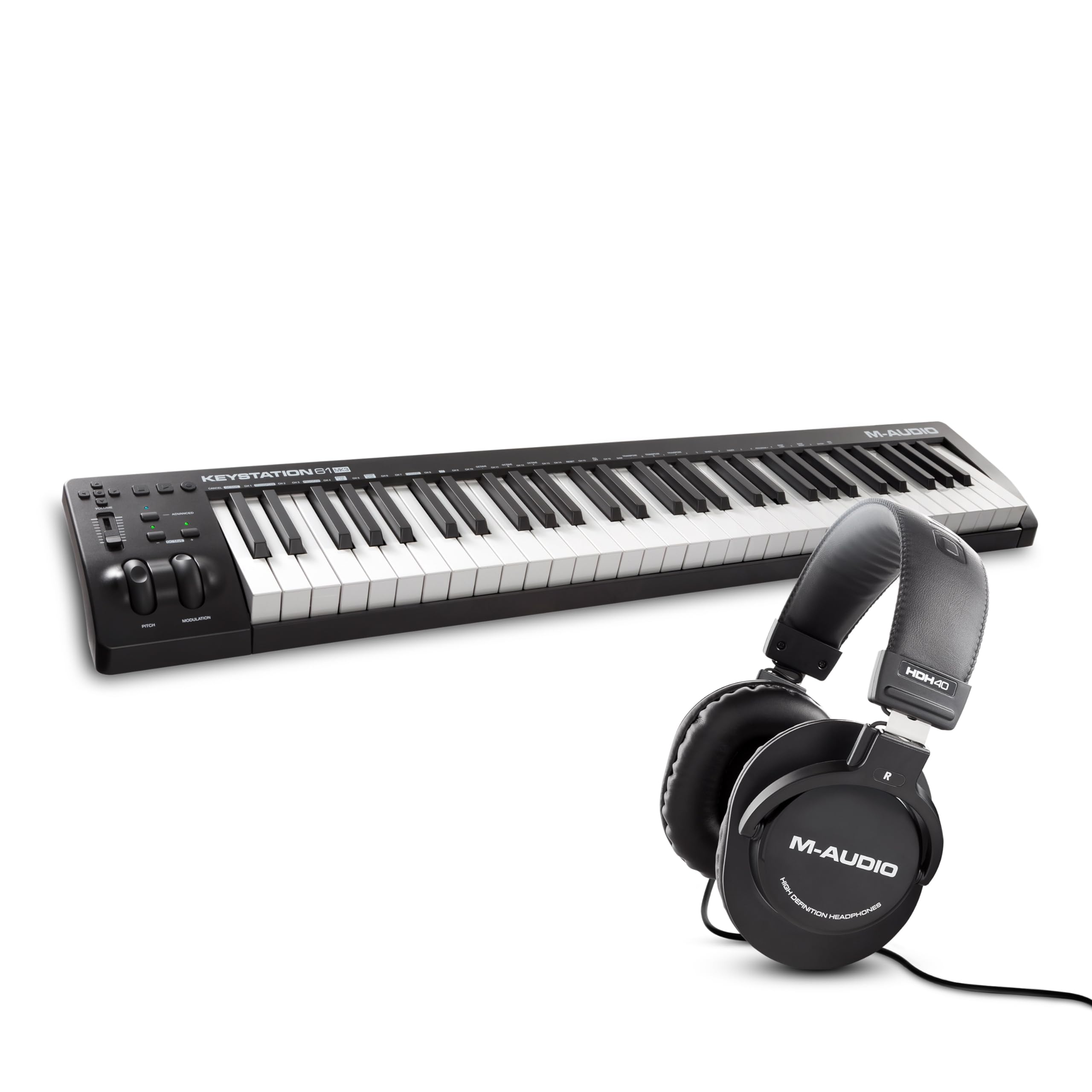 M-Audio Keystation 61 MKIII and HDH40 - Compact 61 Key MIDI 