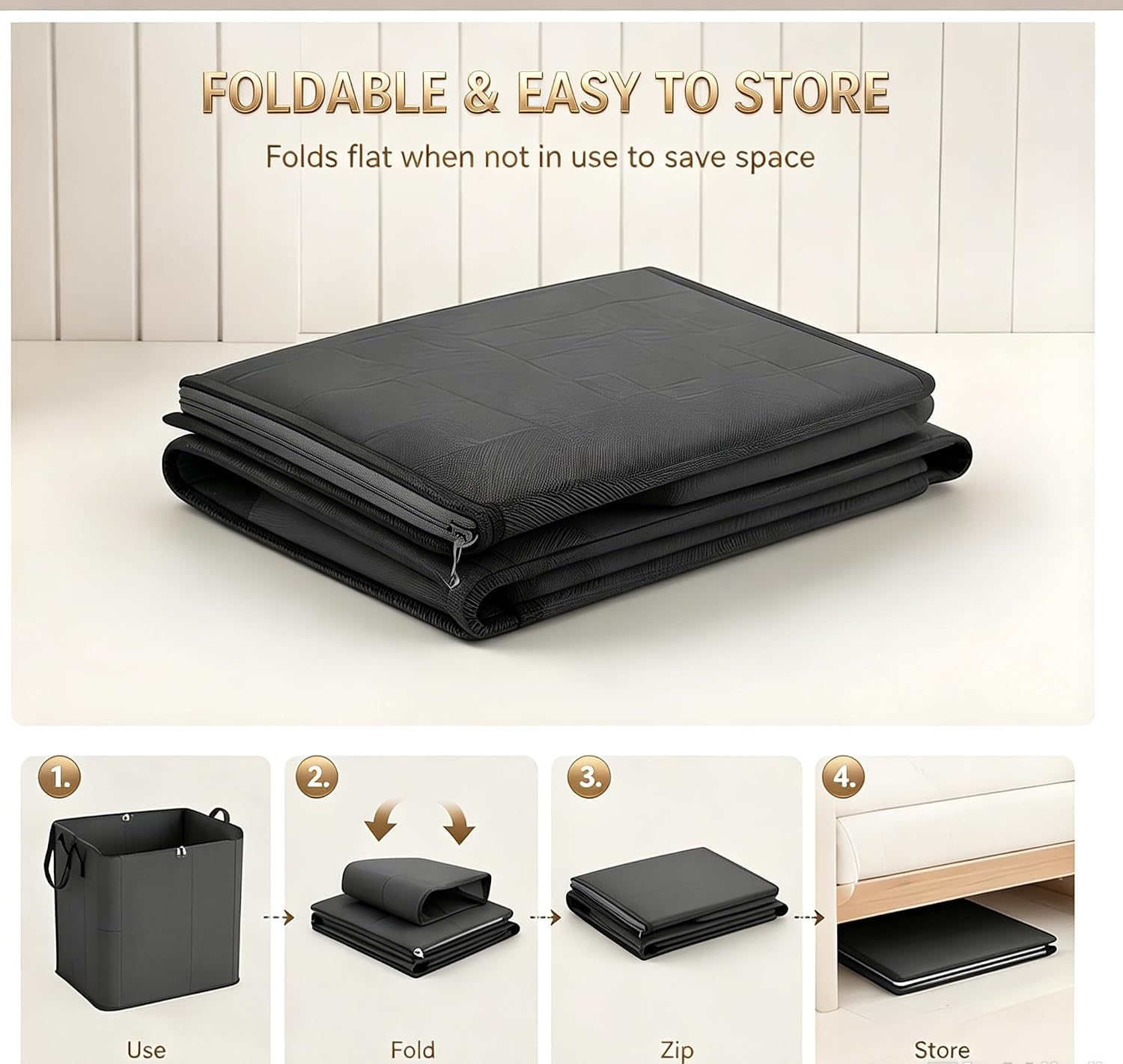 2Pcs Spacious Moving Storage Bin 180L, XXL Foldable Blanket Bag Organizer with Handles Zipper Lid for Quilts, Bedding and Sweaters, Large Capacity Fabric Bag for Moving Day and Closet Use