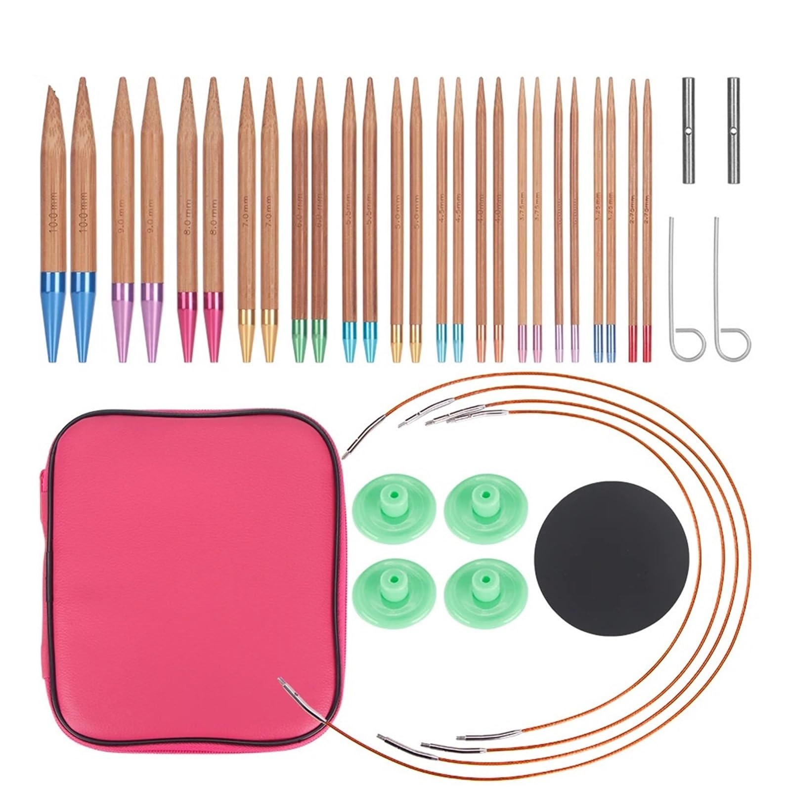 Knitting Needles 13 Pairs Interchangeable Circular Knitting Needles Set 2.75mm-10mm A Great for Weaving Enthusiasts