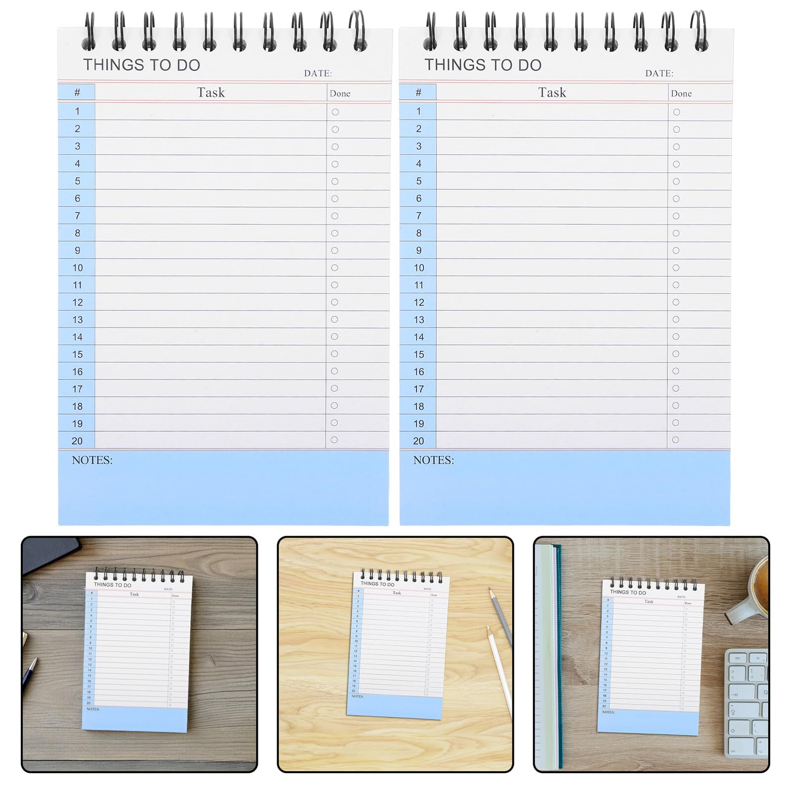 2 Unidades Cuaderno de Notas Espiral Diario Punteado Planificador sin Fecha Minimalista Compacto para Notas Diarias y Tareas