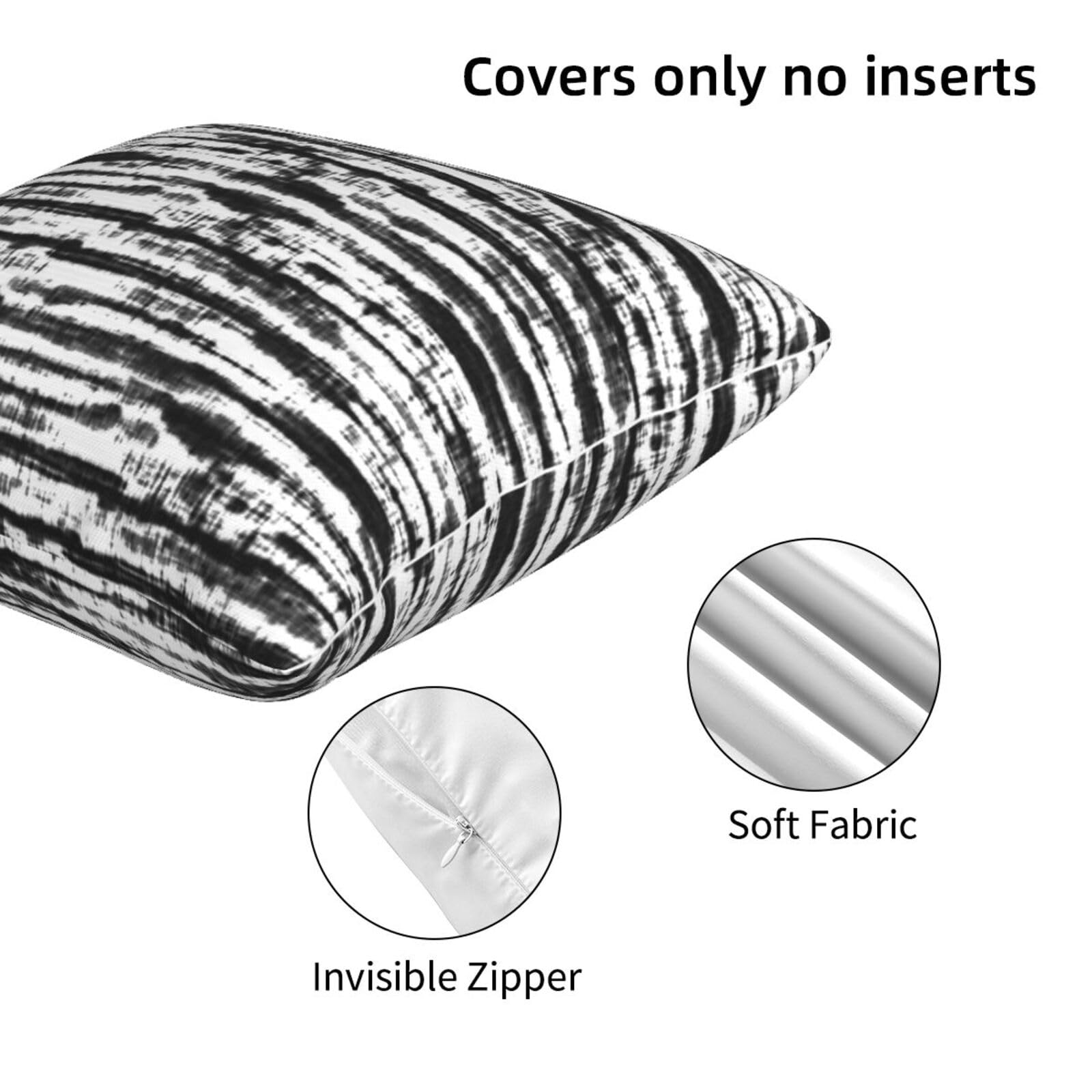 QUALKNOY Set of 2 Velvet Cushion Covers 45x45cm Modern Abstract Art Black Decorative Throw Pillow Cases 18x18 inches for Sofa Living Room Garden Outdoor Courtyard Decor Pillowcases - Image 4