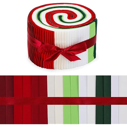 40Pcs Roll Up Cotton Quilting Strips, Jelly Roll Fabric Bundle, Patchwork Craft Bundle for Quilting and Crafts