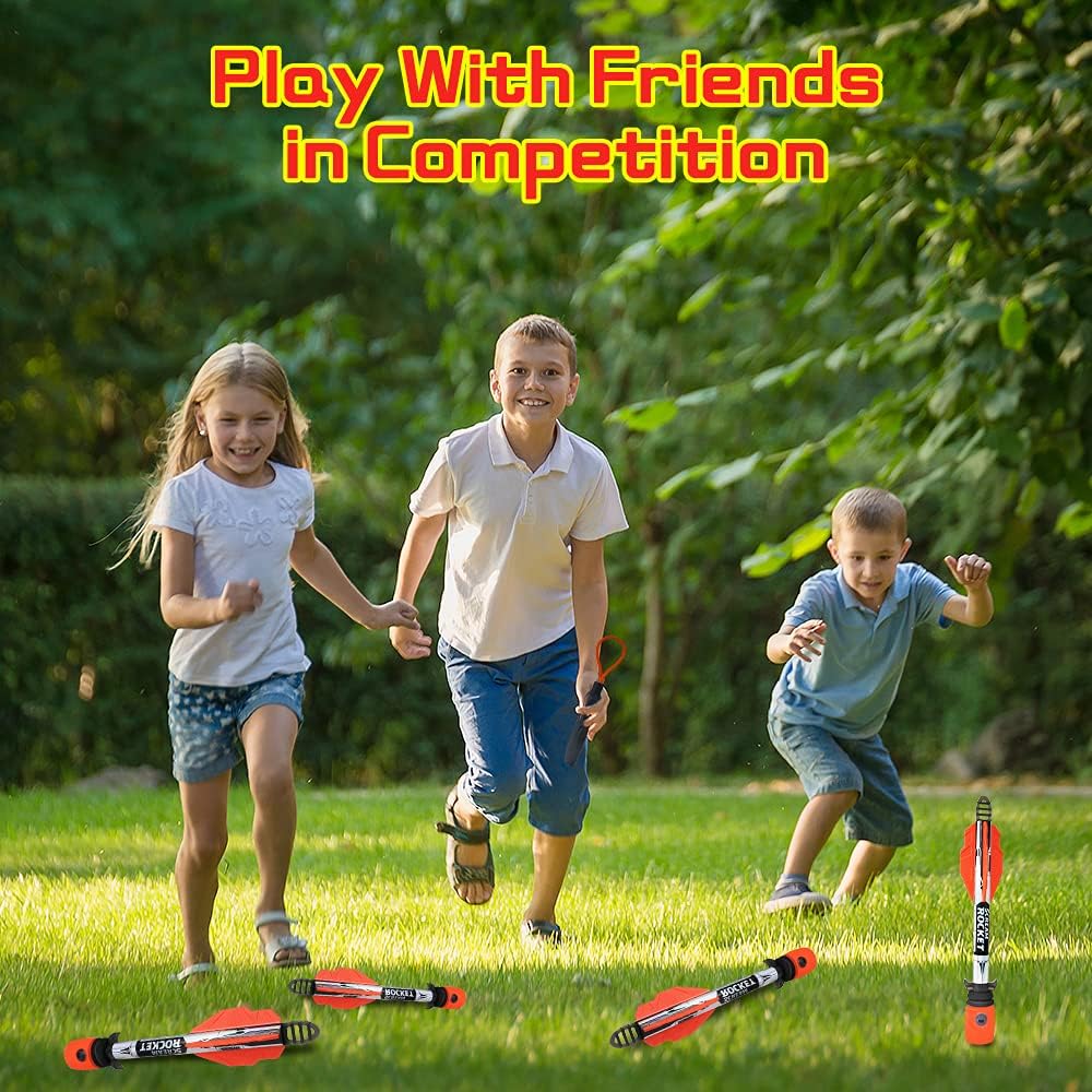VATOS Slingshot Launcher Toys for Kids - Sky Foam Scream Rocket with 2 Pack & 1 Launcher | Shoots Up to 250 FT Outdoor Indoor Activity for Boys & Girls Aged 4-9+ - Image 5