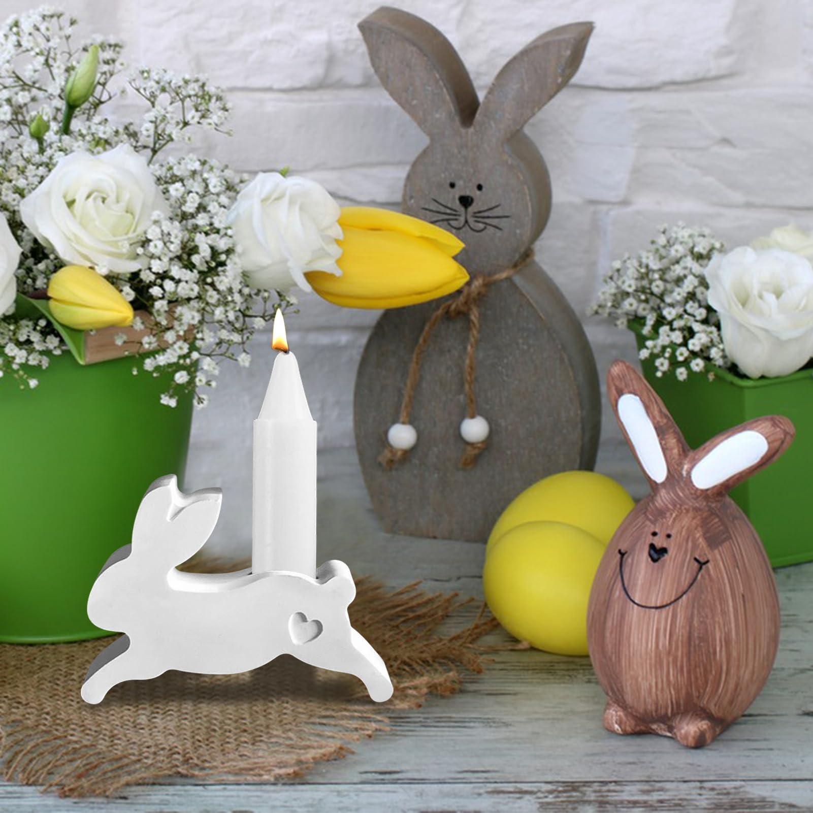 6er Set Silikonformen Osterhase – Für Kerzen, Seife & DIY Deko, Hitzebeständig Bis 230°C