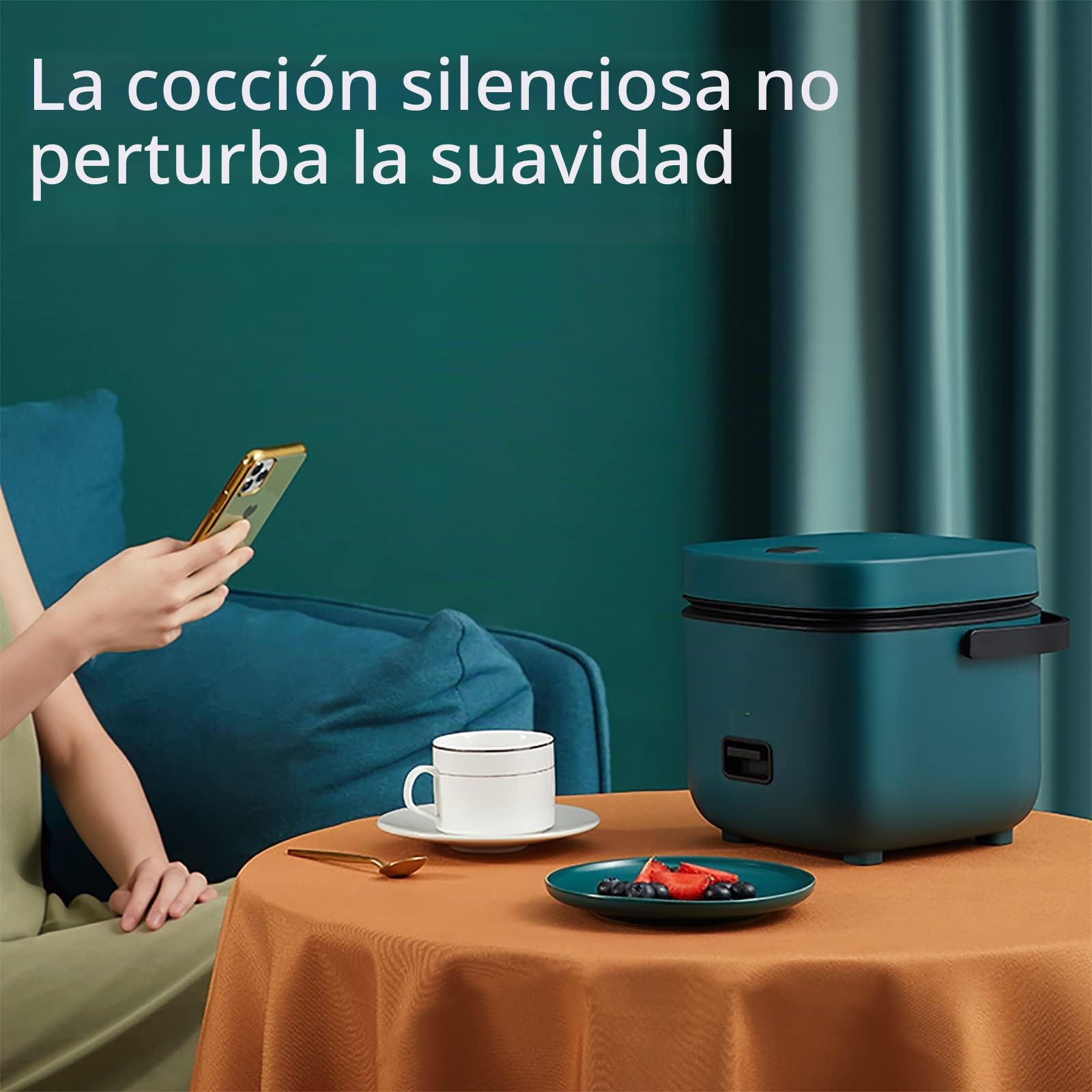 Olla Arrocera Pequeña para 2 Personas, Olla Arrocera Pegajosa De 1,2 L, con Función De Cocción Automática Y Mantener Caliente,Rosado