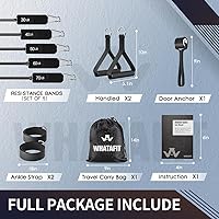 Vista 2 de WHATAFIT Bandas de resistencia, bandas de ejercicio, bandas de resistencia para entrenamiento, bandas de entrenamiento con asas para hombres