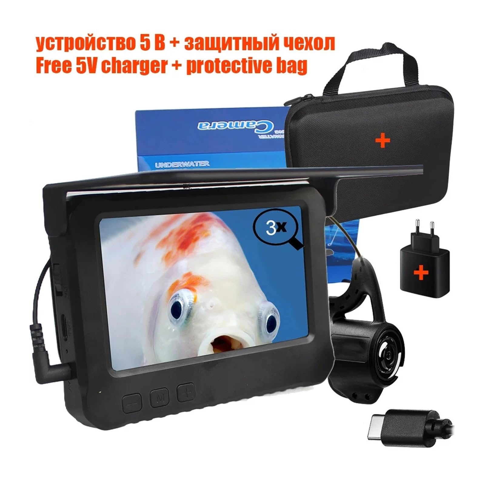 Caméra de pêche sur Glace 4,3 Pouces avec enregistreur DVR 750, kit de détection de Poissons