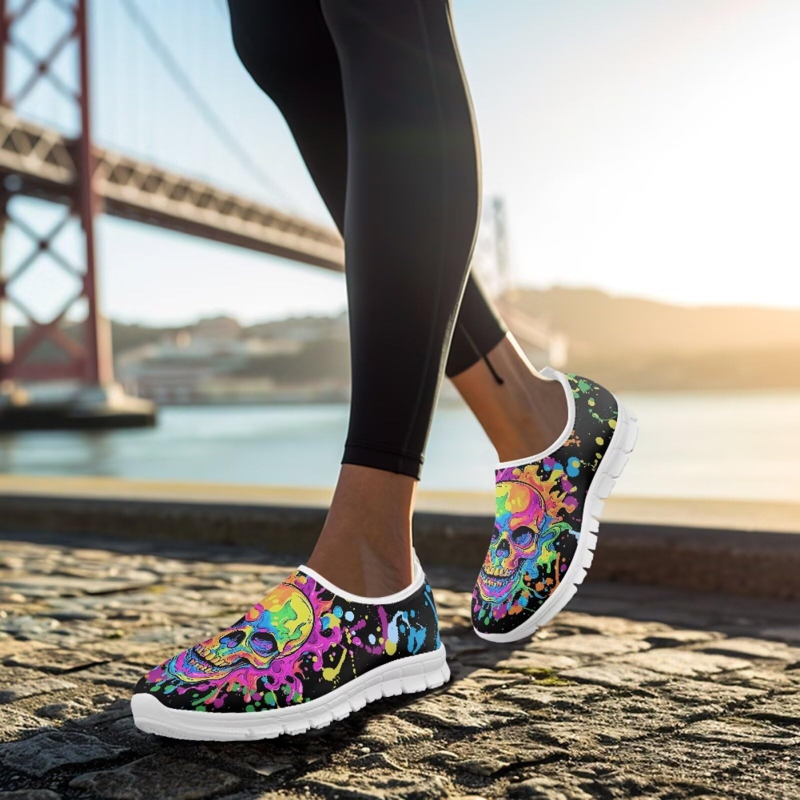 Scarpe da ginnastica senza lacci da donna, con supporto per l'arco plantare, leggere, morbide, senza lacci, scarpe da corsa
