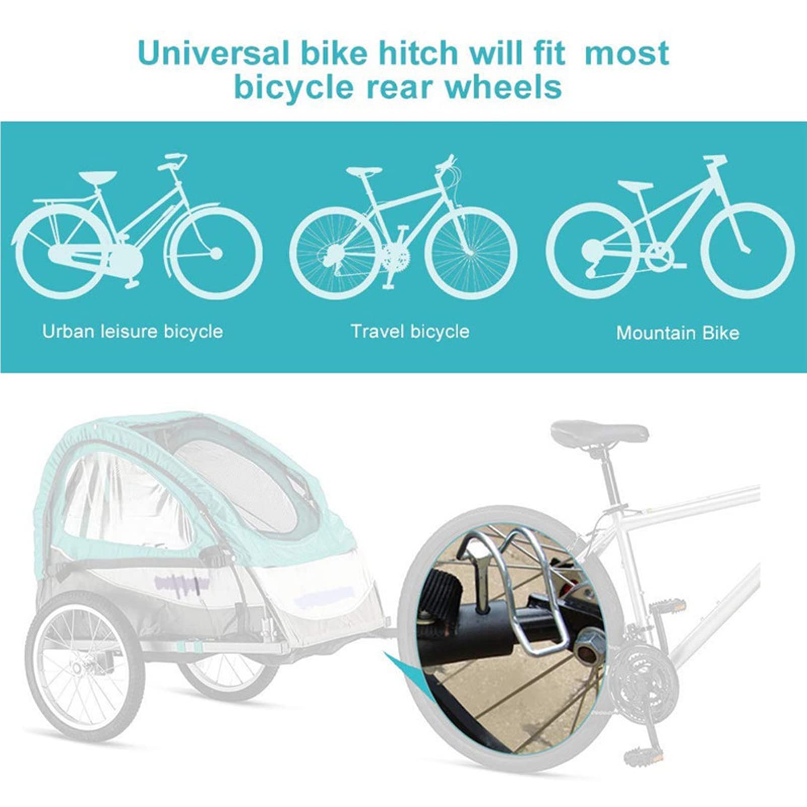 UNIVERSEL VÉLO REMORQUE Coupleur Attachment Vélo Remorque Attelage EUR
