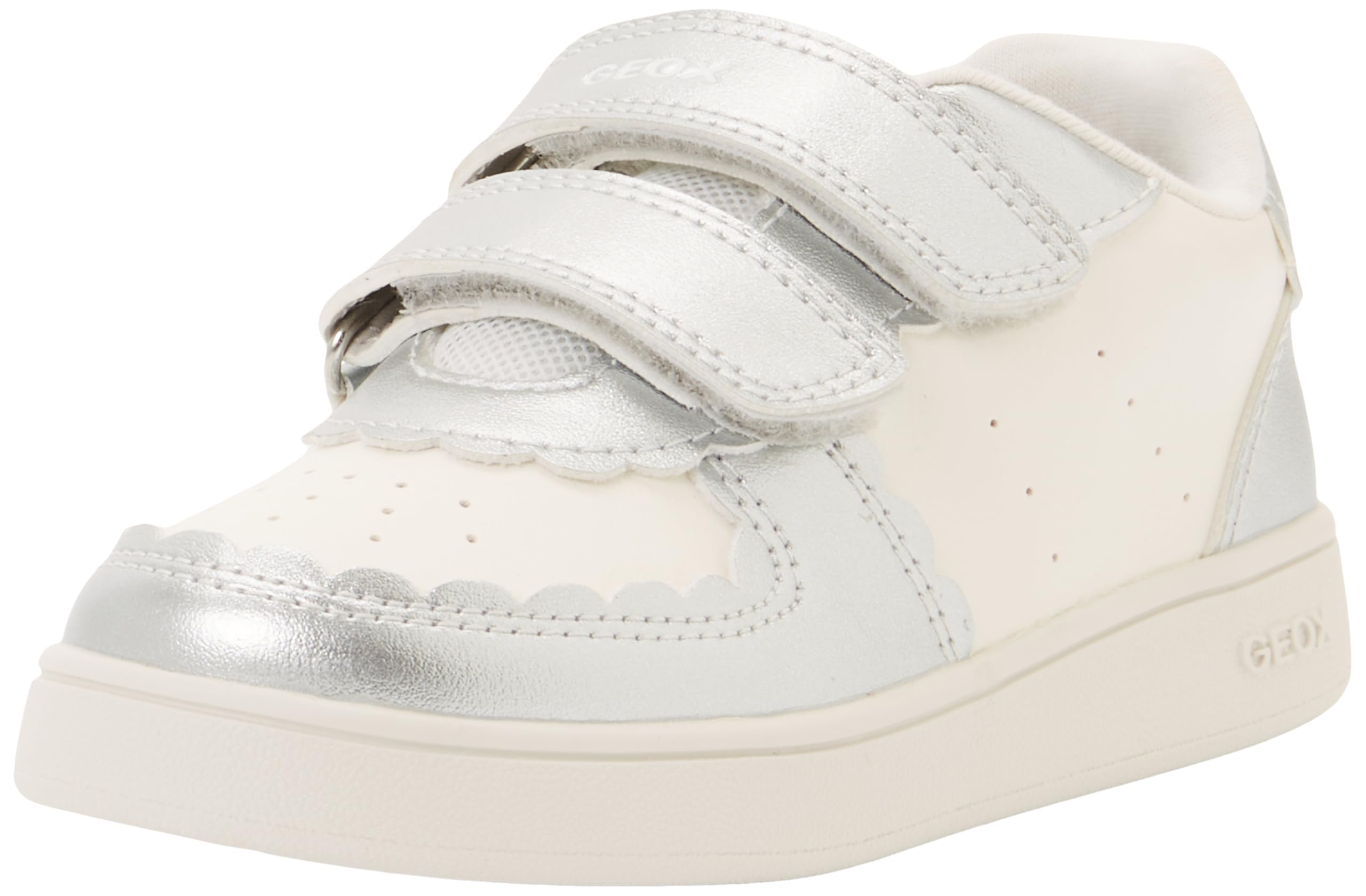 Geox Boy's B Eclyper Girl A Sneaker, White Silver, 8.5 UK Child