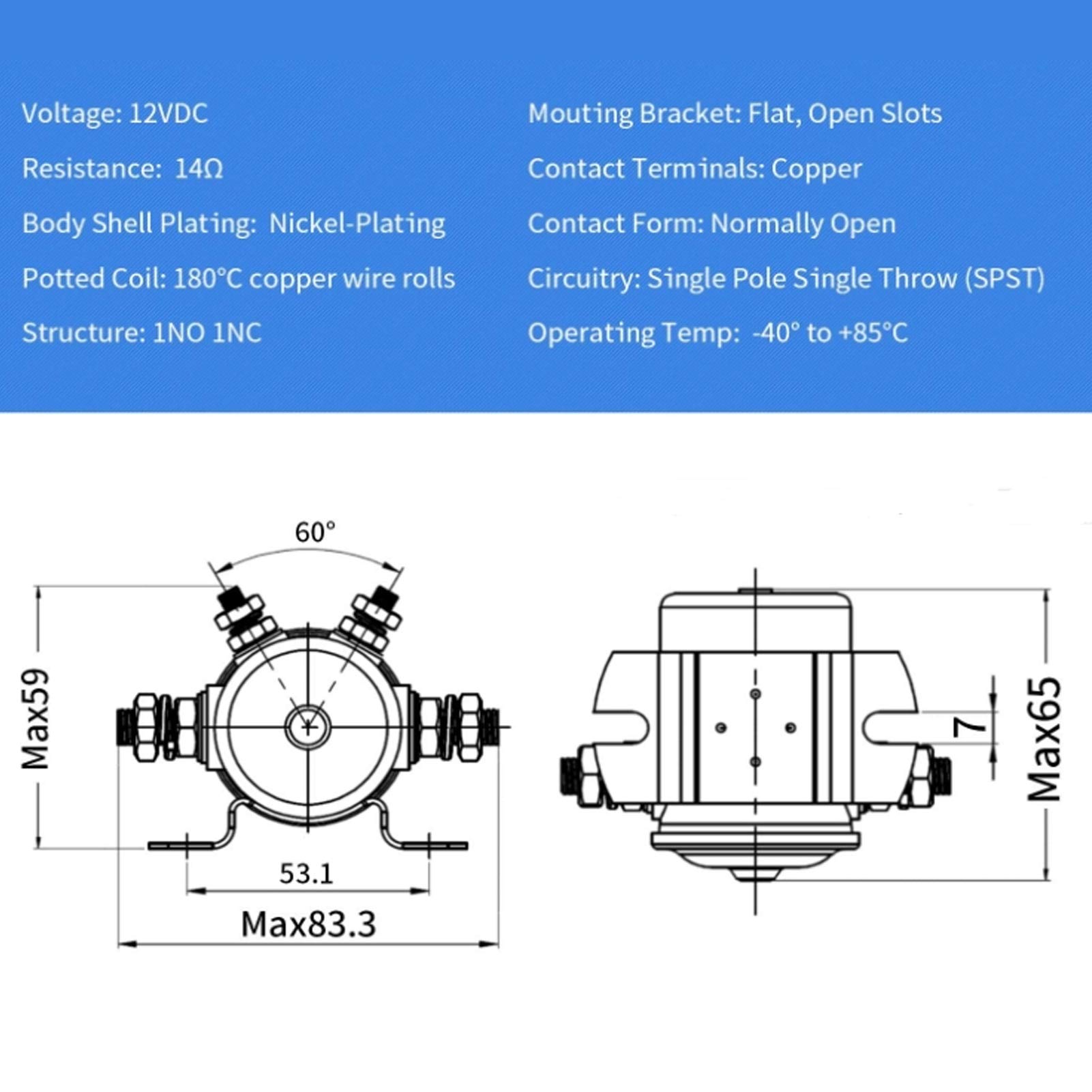 Relè Solenoide Universale per Verricello, 12V 200A, Contattore per ATV, Club Car, Marina