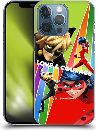 Head Case Designs Carcasa rígida con licencia oficial de Miraculous Tales of Ladybug & Cat Noir Love & Courage, compatible con Apple iPhone 13 Pro