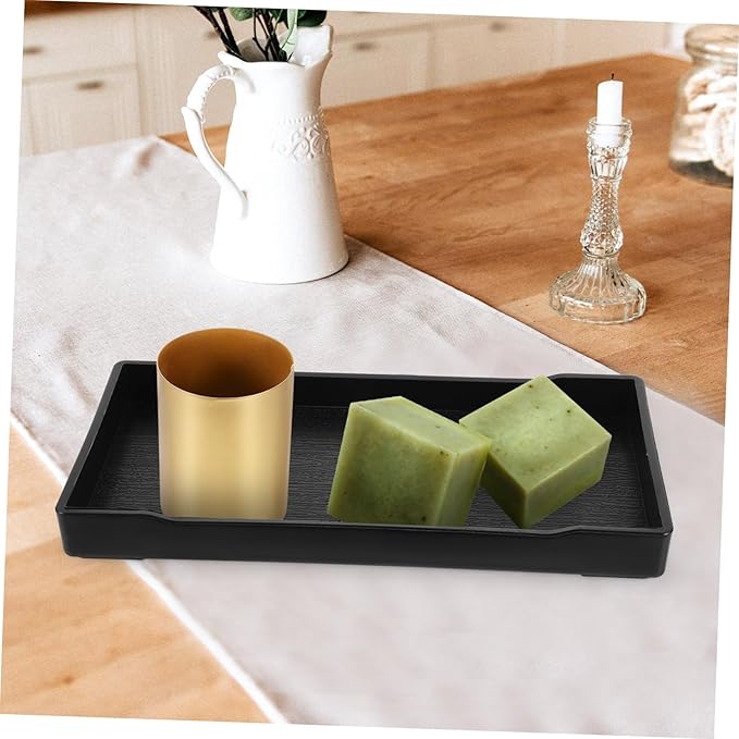 Set de 4 Bandejas Organizadoras para Baño ABOOFAN Negras miniatura 2