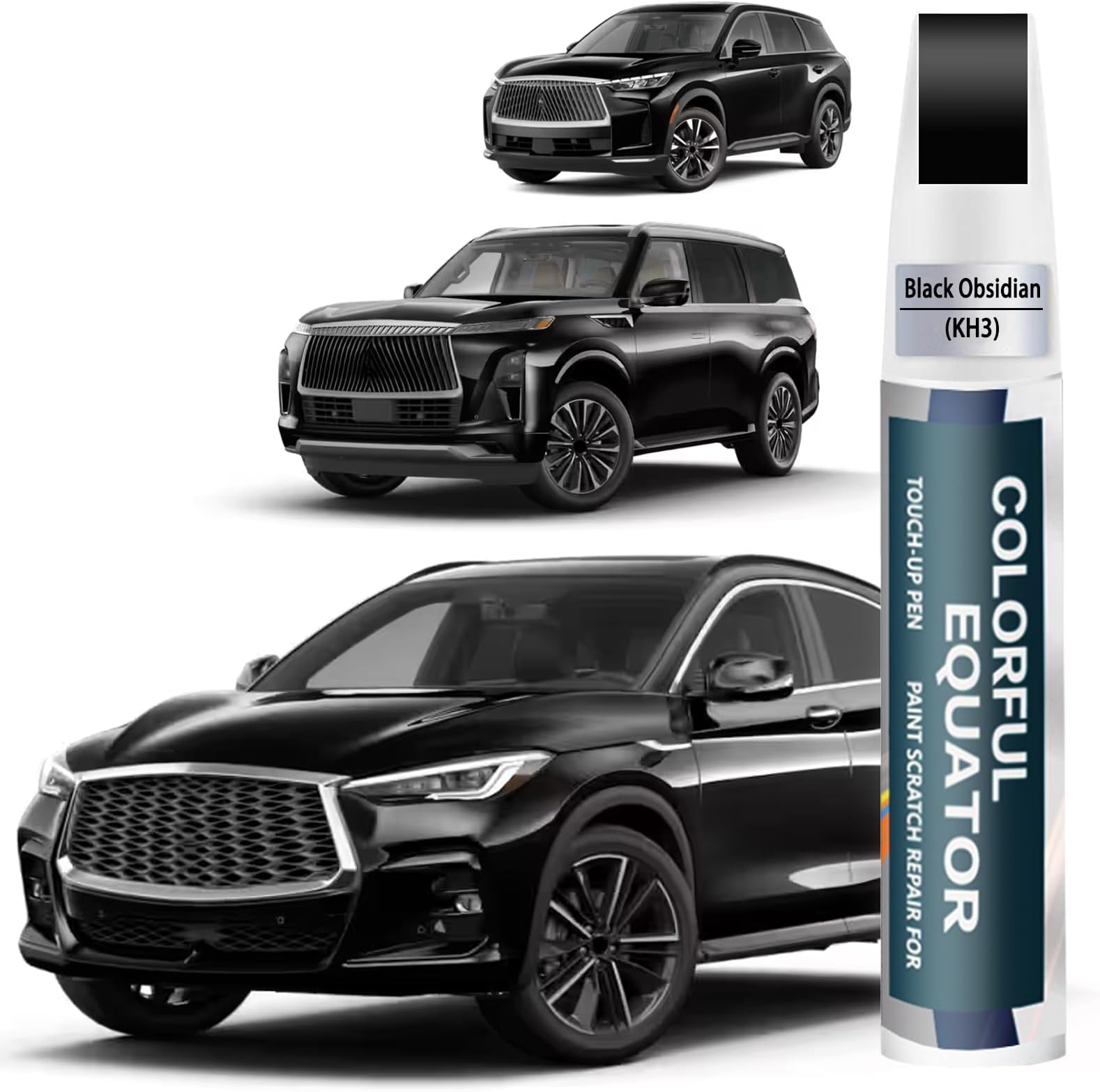 Car Touch up Paint(KH3 Black Obsidian) Compatible with INFINITI, Car Paint Pen Scratch Repair Two-In-One Touch Up Paint, Premium Car Scratch Remover for Deep Scratches