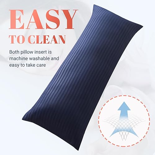 Miniatura 8 de Cosybay Navy Blue Full Body Pillow Insert - Fluffy Long Bed Pillow for Adults - Firm Large Body Pillow for Side and Back Sleepers - 20x54 Inch(Navy