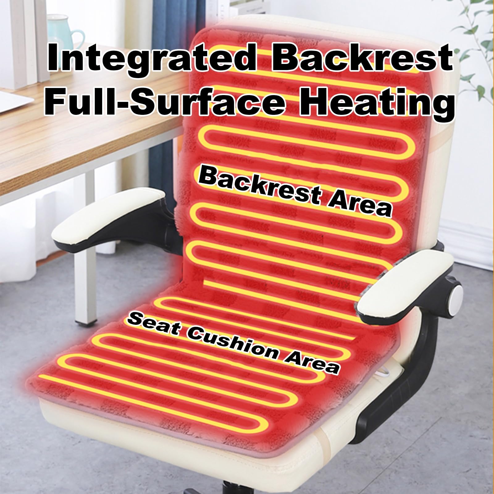 Almohadilla Electrica para Silla de Oficina, Esterilla Electrica con 9 Niveles de Calor y Temporizador, Esterilla Calor para Silla de Oficina(Gray)