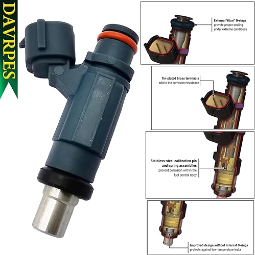 Miniatura 6 de DAVRPES 4 inyectores de combustible EAT286 repuesto de boquilla de pulverización de combustible para Kawasaki Ninja ZX-14 ZX-10R 2006-2007 para