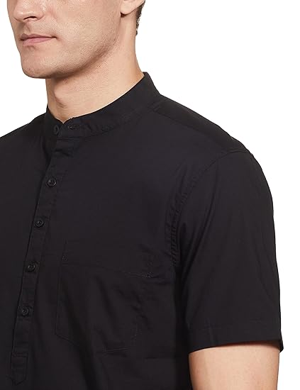 LOHEN BAND COLLAR SLIT SHIRT