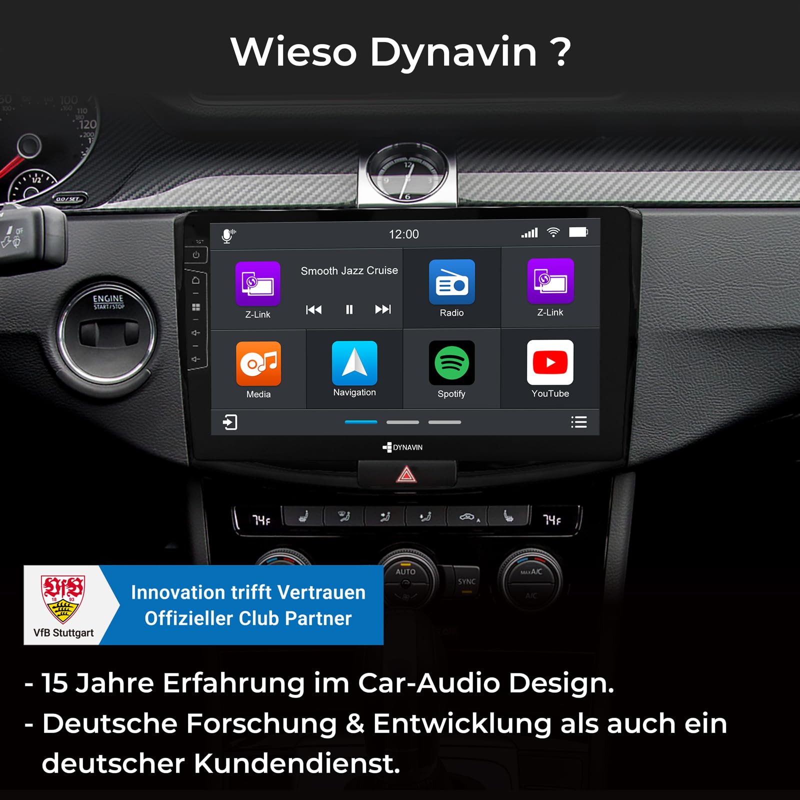 DYNAVIN Android Autoradio Navi für VW Passat B7 CC, 10,1 Zoll OEM Radio mit Wireless Carplay und Android Auto | Head-up Display | Inkl. DAB+: D9-2B Premium Flex