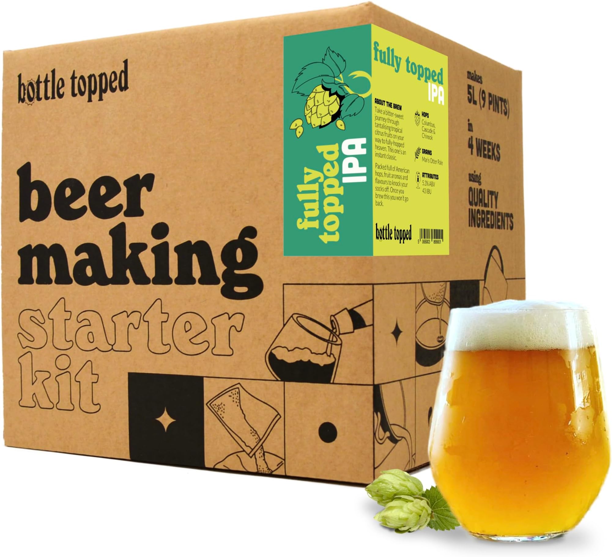 Fully Topped IPA Home Brew Kit Ingredient/TopUp Beer Making Kit to