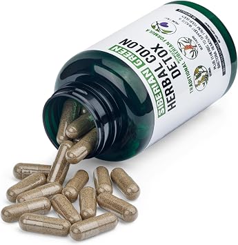 Siberian Green Herbal Colon Detox with Senna Buckthorn Prune Fruit 90 Capsules Traditional Siberian Formula 14 Herbs & Probiotic to Cleanse Colon and Detox Body