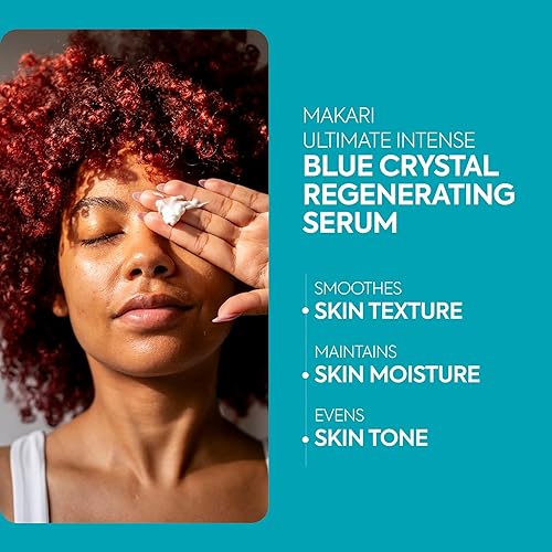 Vista 2 de Makari Ultimate Intense Blue Crystal - Suero regenerador (1.7 fl oz) Suero inspirado en la hidratación e iluminación para rostro y cuerpo