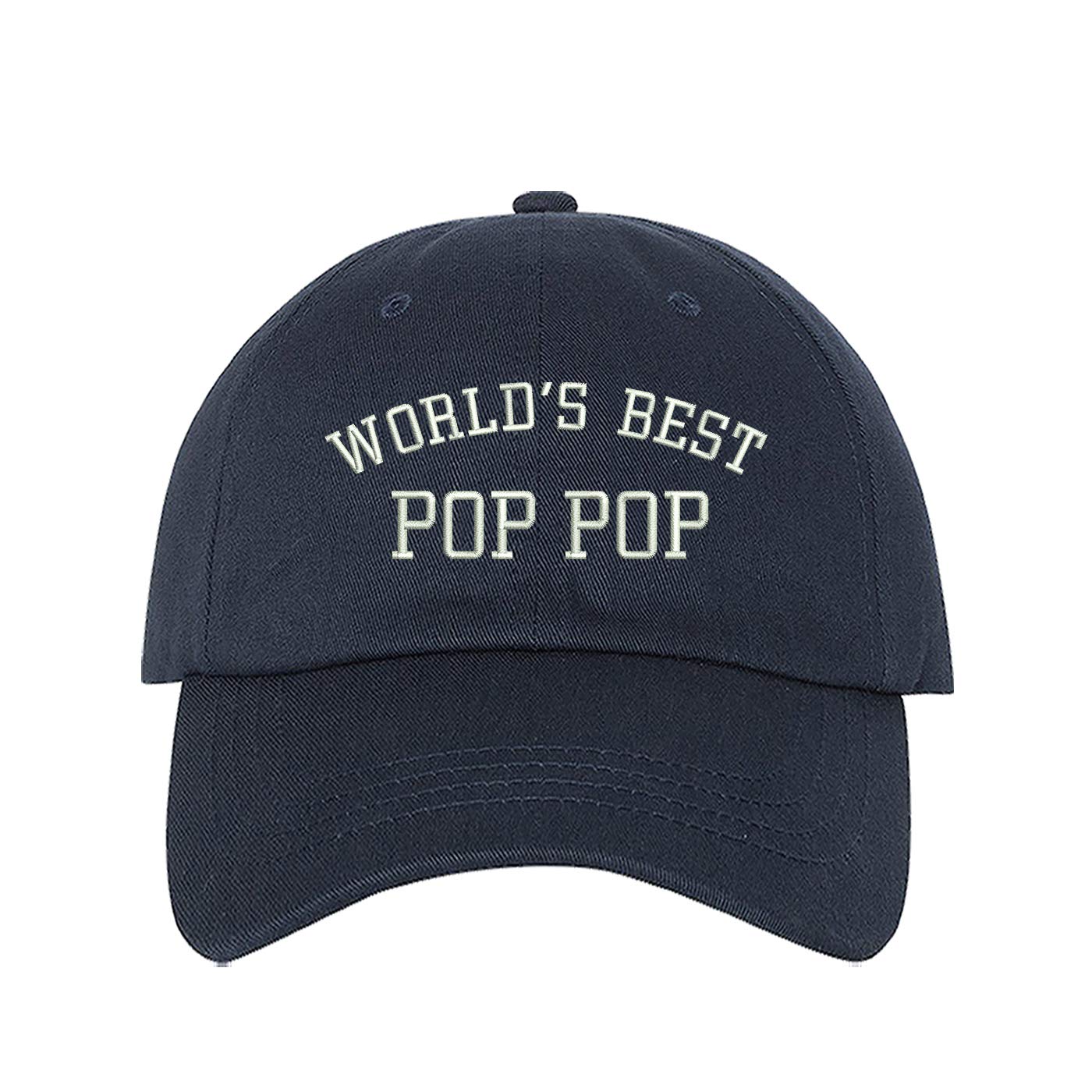 PRFCTO World's Best Pop Pop Embroidered Baseball Hat - Best Grandpa Hat, Daddy Hat (Navy)