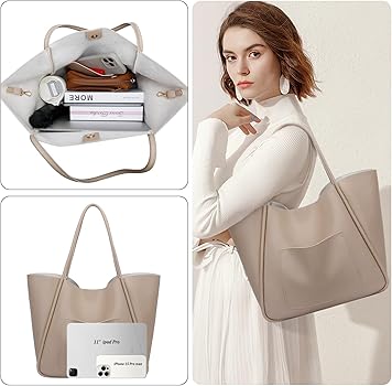 Amazon.com: KKXIU Tote Bag for Women Vegan Leather Shoulder Purse